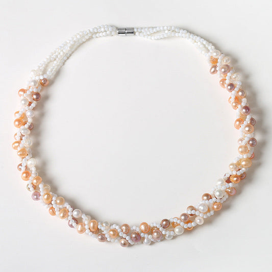 Genuine Baroque Pearl Candy Rainbow Necklace & Bracelet