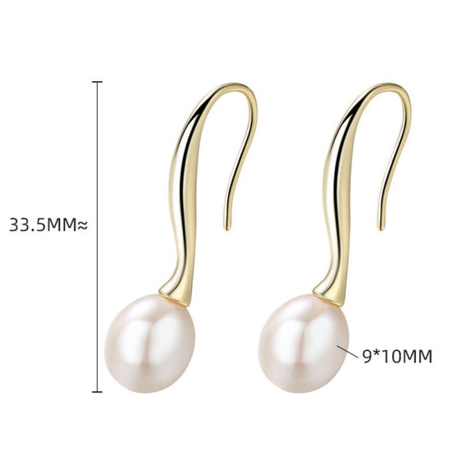Genuine Freshwater Pearl S925 Silver Sea's Eye Earrings