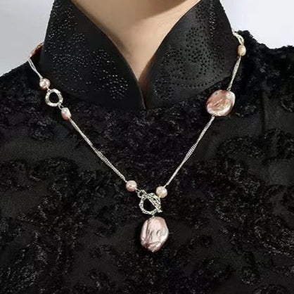 Genuine Freshwater Baroque Pearl Stacy Necklace