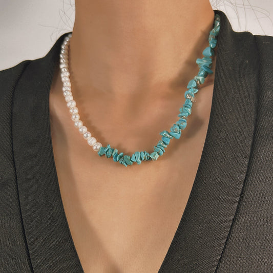 Genuine Freshwater Pearl Turquoise Necklace