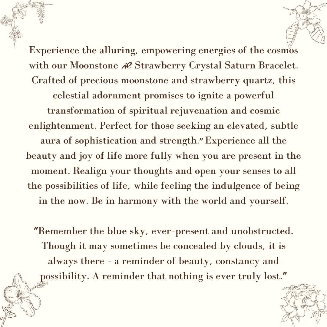 Moonstone & Strawberry Crystal Saturn Bracelet
