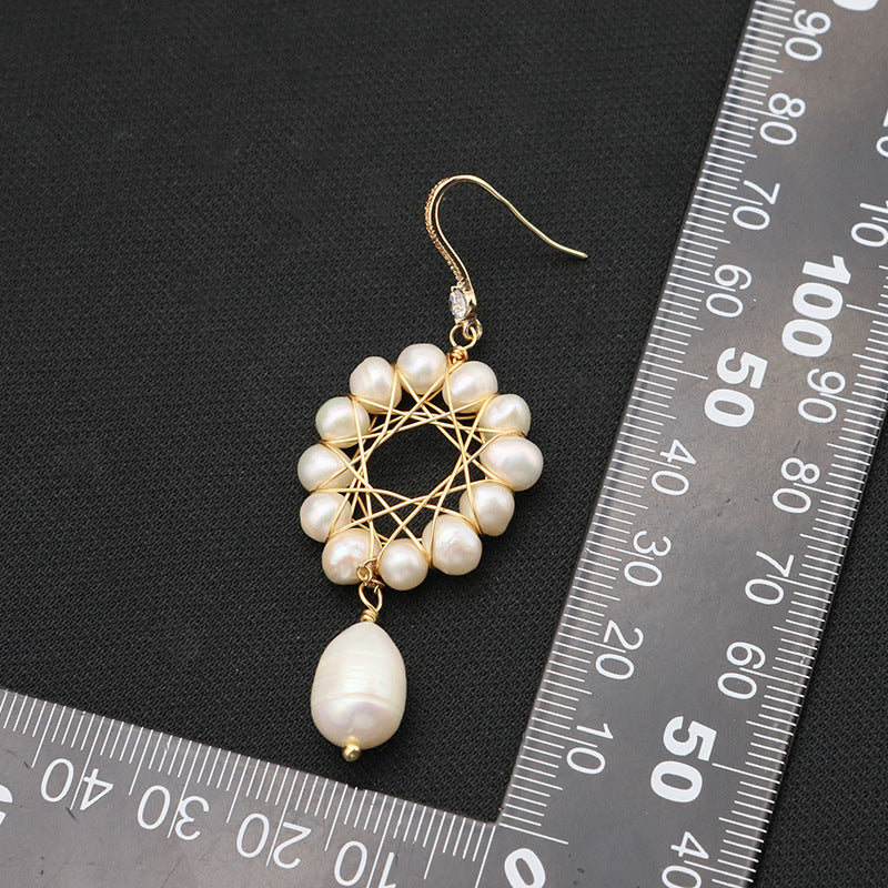 Genuine Freshwater Baroque Pearl Sun Flower Earrings (Limited Edition)