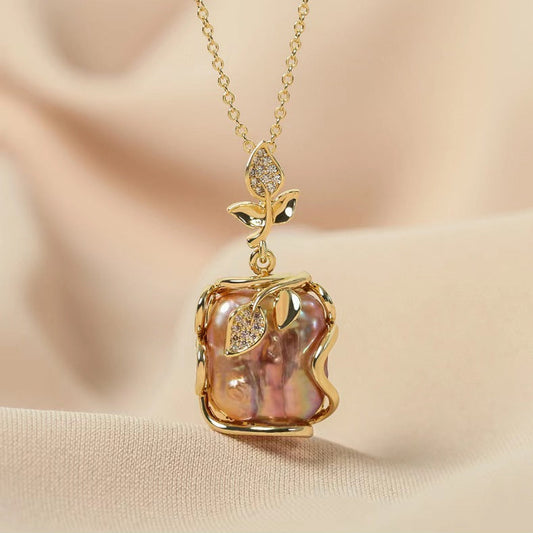 Genuine Freshwater Baroque Pearl Ocean Rose Set