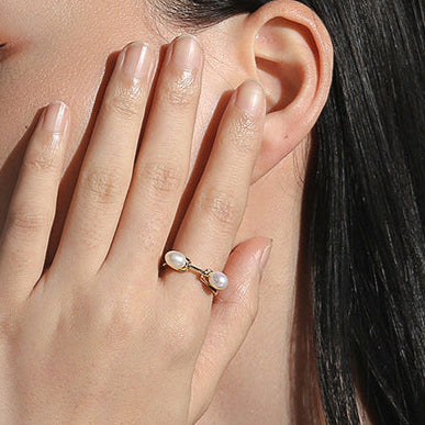Genuine Freshwater Pearl Knot Ring