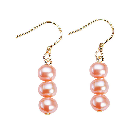 S925 Silver Genuine Freshwater Pearl Gourd Earring