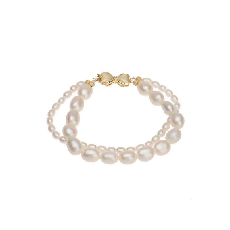 Solid 18k Gold Genuine Freshwater Baroque Pearl Twilight Set