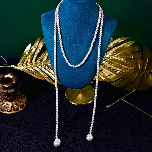 Genuine Freshwater Button Pearl Extra-long Kinsley Necklace