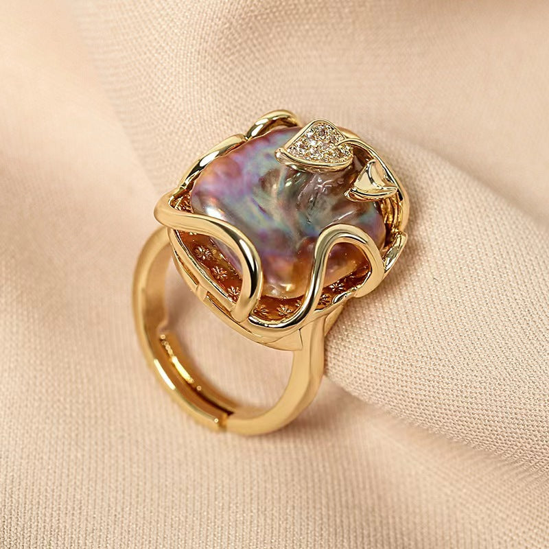 Genuine Freshwater Baroque Pearl Ocean Rose Set