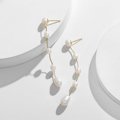 Genuine Freshwater Pearls Morning Tear Earrings