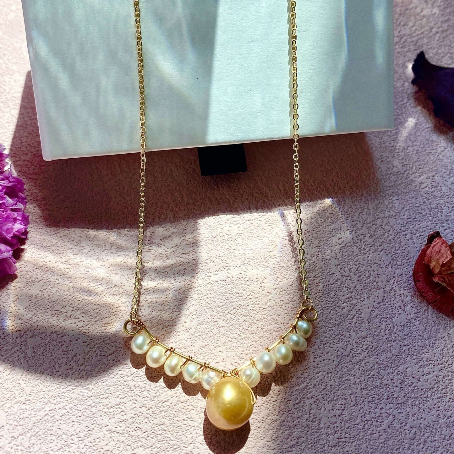 Genuine Freshwater 12mm Pearl V Necklace