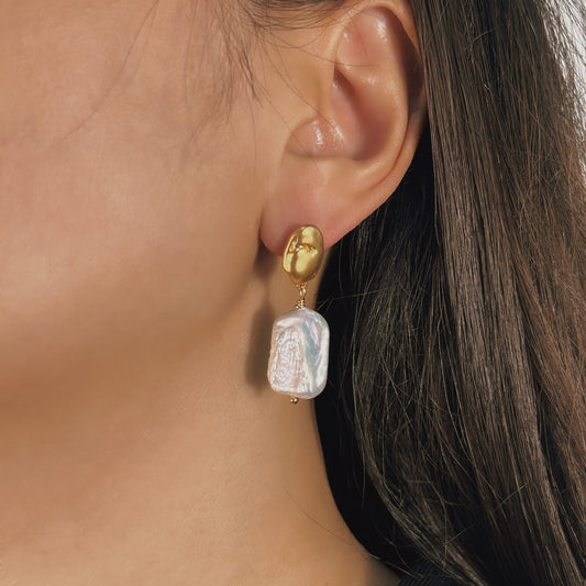 Genuine Freshwater Baroque Pearl Emma Earrings