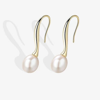 Genuine Freshwater Pearl S925 Silver Sea's Eye Earrings