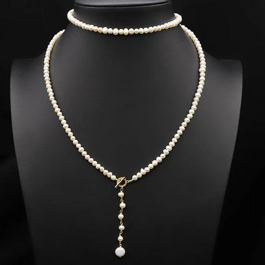 Genuine Freshwater Pearl Long Éblouissant Elf Tail Necklace