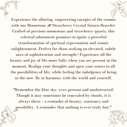 Moonstone & Strawberry Crystal Saturn Bracelet