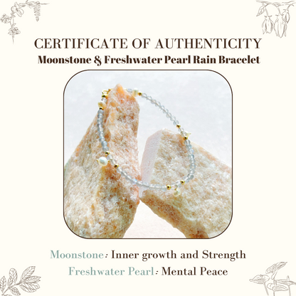 Moonstone & Freshwater Pearl Rain Bracelet