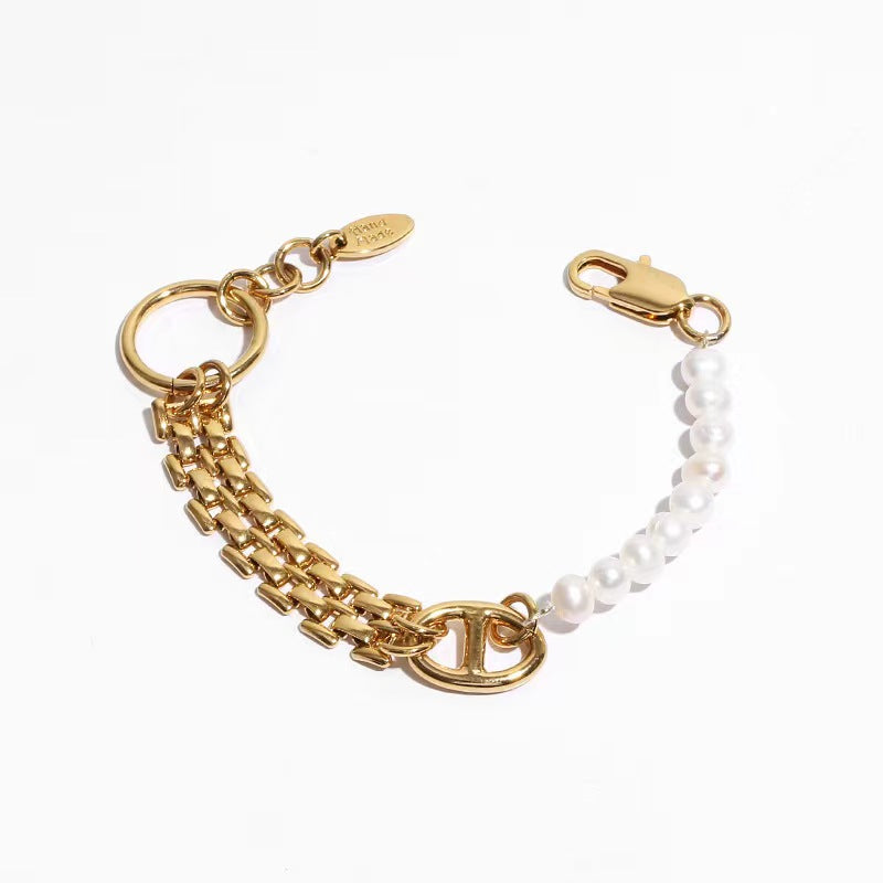 Genuine Natural Freshwater Pearl Retro Modern Combination Bracelet