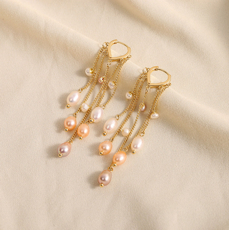Genuine Freshwater Pearl Radiance Tassel Earrings
