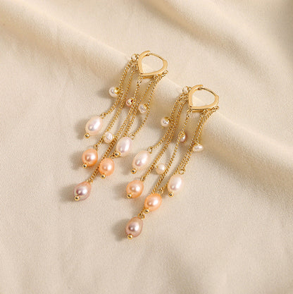 Genuine Freshwater Pearl Radiance Tassel Earrings
