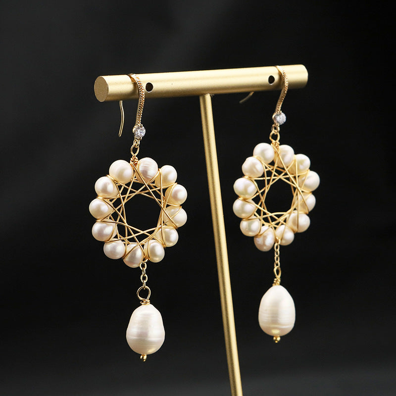 Genuine Freshwater Baroque Pearl Sun Flower Earrings (Limited Edition)