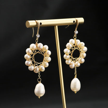 Genuine Freshwater Baroque Pearl Sun Flower Earrings (Limited Edition)