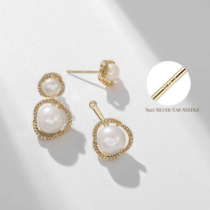 Genuine Freshwater Pearls Happy Duo Earrings