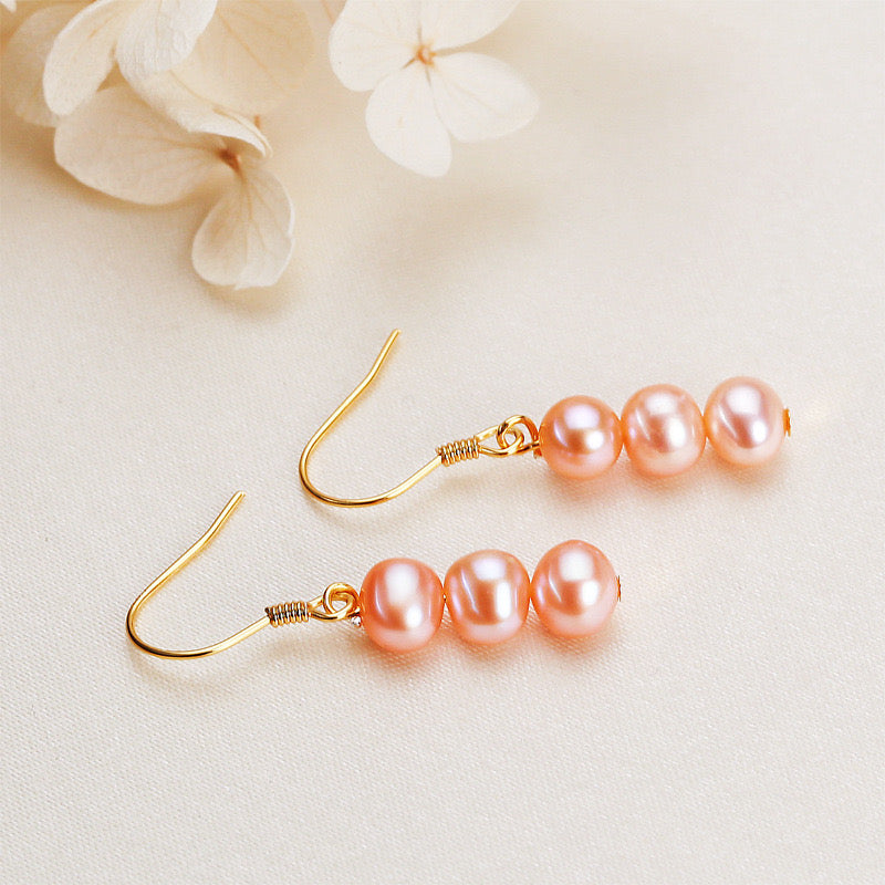 S925 Silver Genuine Freshwater Pearl Gourd Earring