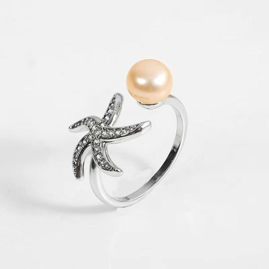 Genuine Freshwater Pearl Starfish Ring