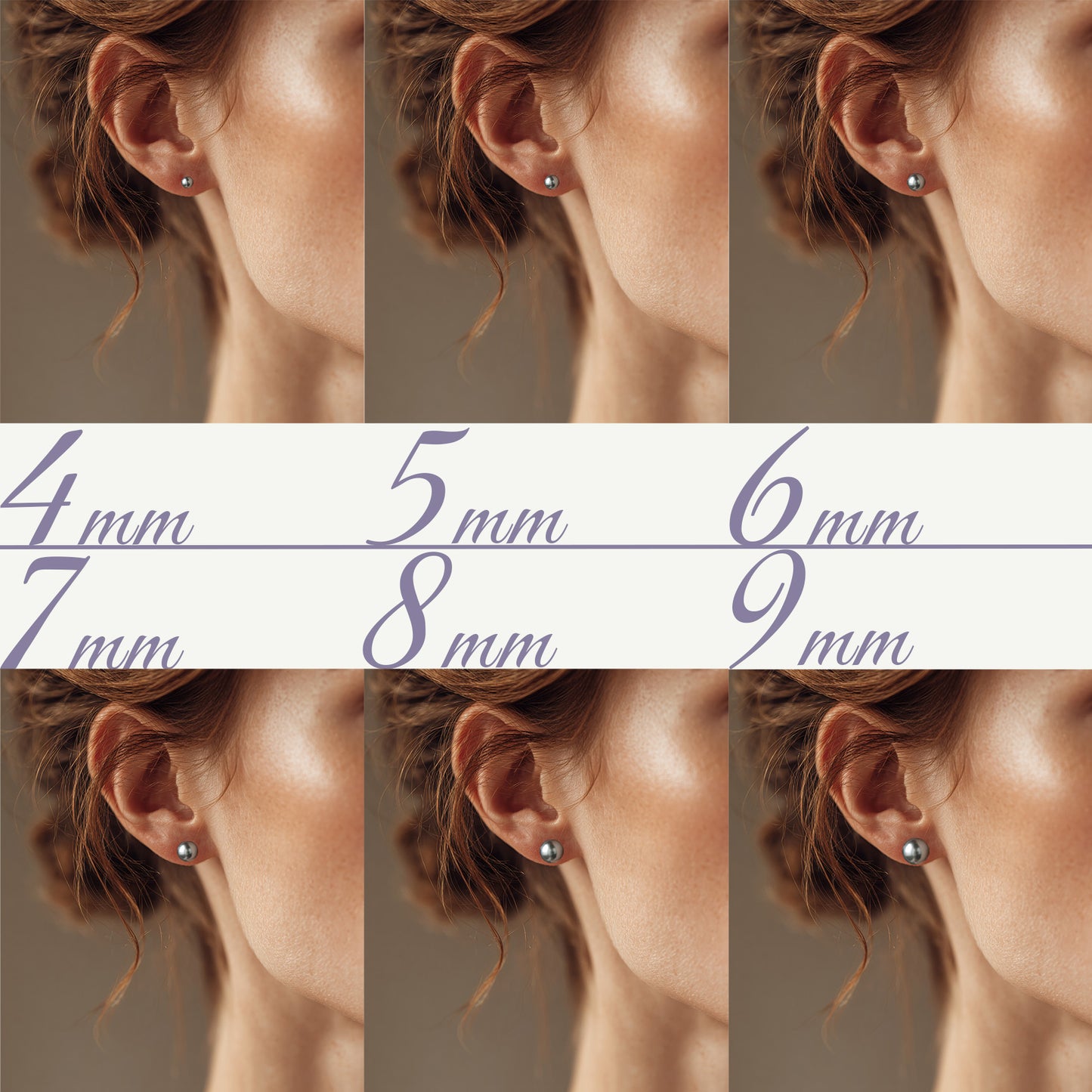 Solid 18K Gold 4-8mm Akoya Madama Round Pearl Stud Earrings