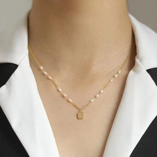 Genuine Freshwater Pearl Gold Medal Necklace