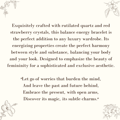 Rutilated Quartz & Red Strawberry Crystal Balance Bracelet