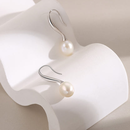 Genuine Freshwater Pearl S925 Silver Sea's Eye Earrings
