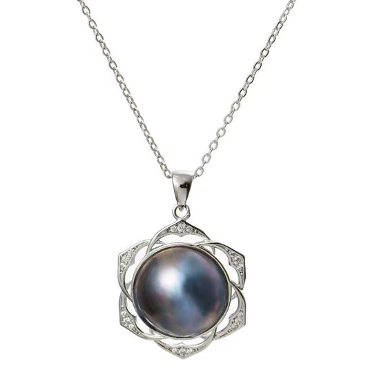 S925 Silver Genuine Tahitian Pearl Robaya Necklace