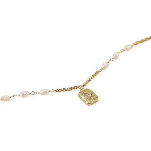 Genuine Freshwater Pearl Gold Medal Necklace