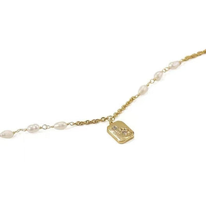 Genuine Freshwater Pearl Gold Medal Necklace