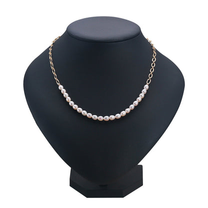 Brass Plated with 18K Gold Genuine Freshwater Pearl Lucy Necklace