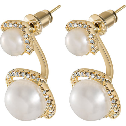 Genuine Freshwater Pearls Happy Duo Earrings