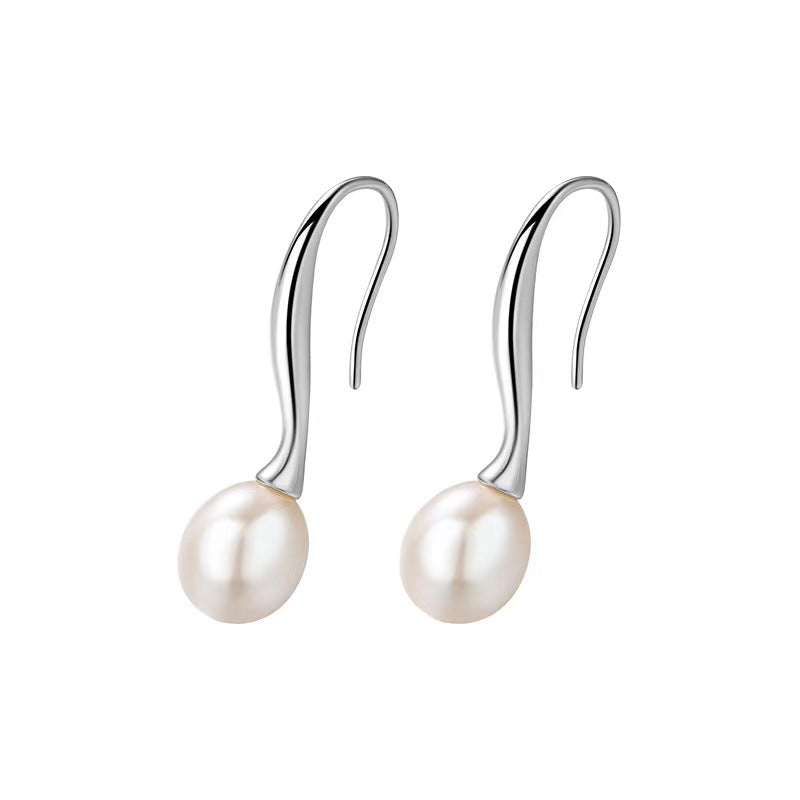 Genuine Freshwater Pearl S925 Silver Sea's Eye Earrings