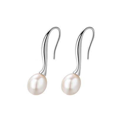 Genuine Freshwater Pearl S925 Silver Sea's Eye Earrings