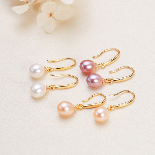 Brass Plated with 18K Gold Genuine Freshwater Pearl Candy Dew Earrings