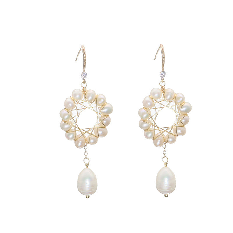 Genuine Freshwater Baroque Pearl Sun Flower Earrings (Limited Edition)