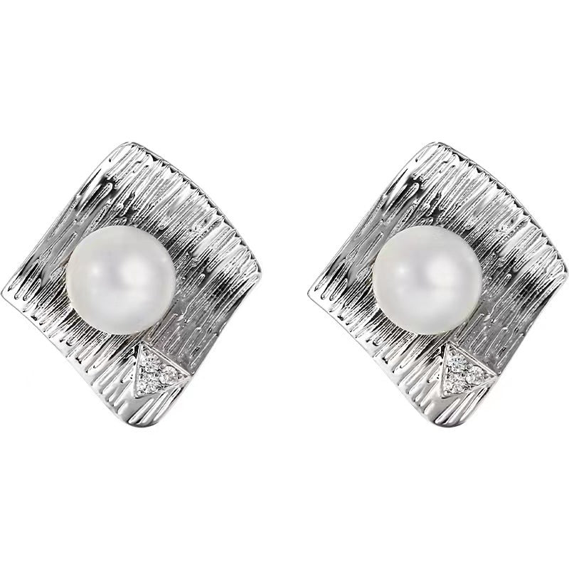 Genuine Freshwater Pearl Water Ripples Earrings