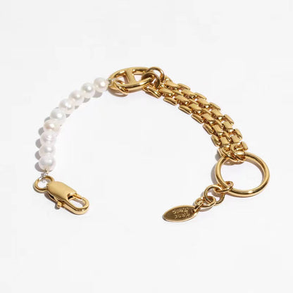 Genuine Natural Freshwater Pearl Retro Modern Combination Bracelet