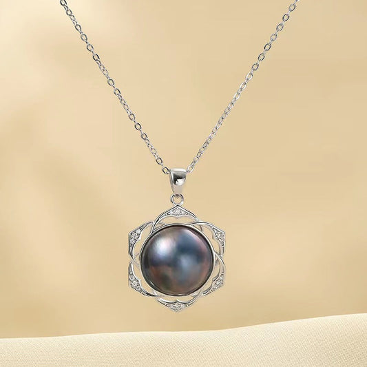 S925 Silver Genuine Tahitian Pearl Robaya Necklace