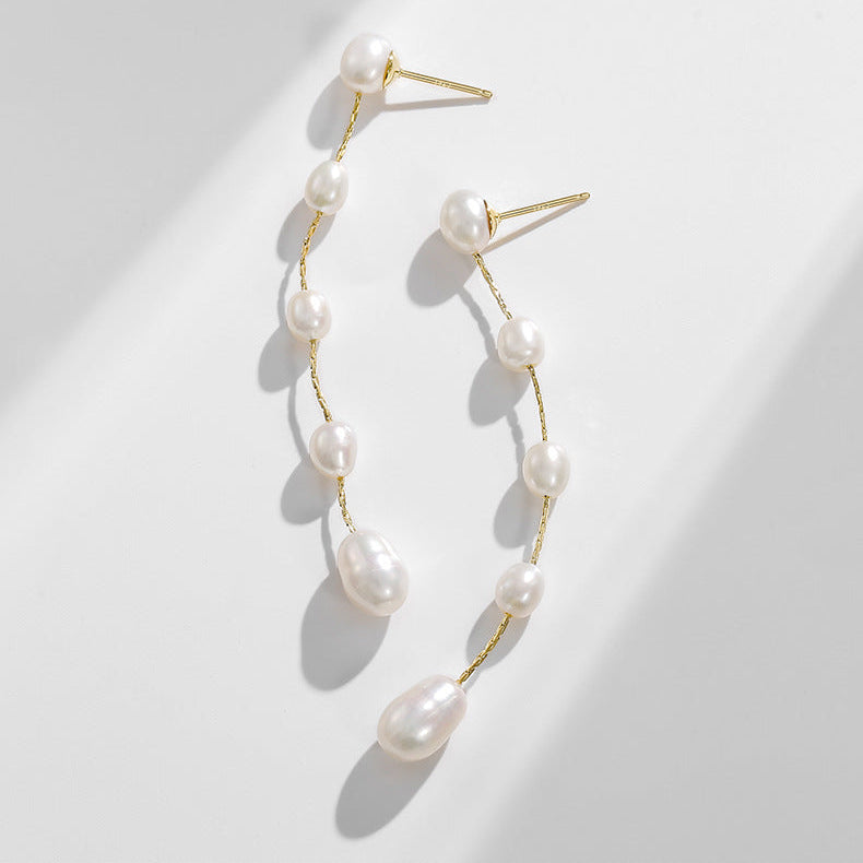 Genuine Freshwater Pearls Morning Tear Earrings
