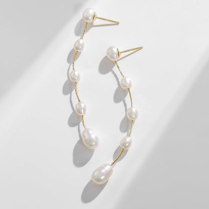 Genuine Freshwater Pearls Morning Tear Earrings