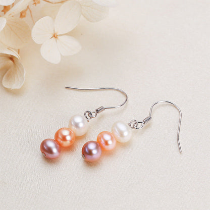 S925 Silver Genuine Freshwater Pearl Gourd Earring