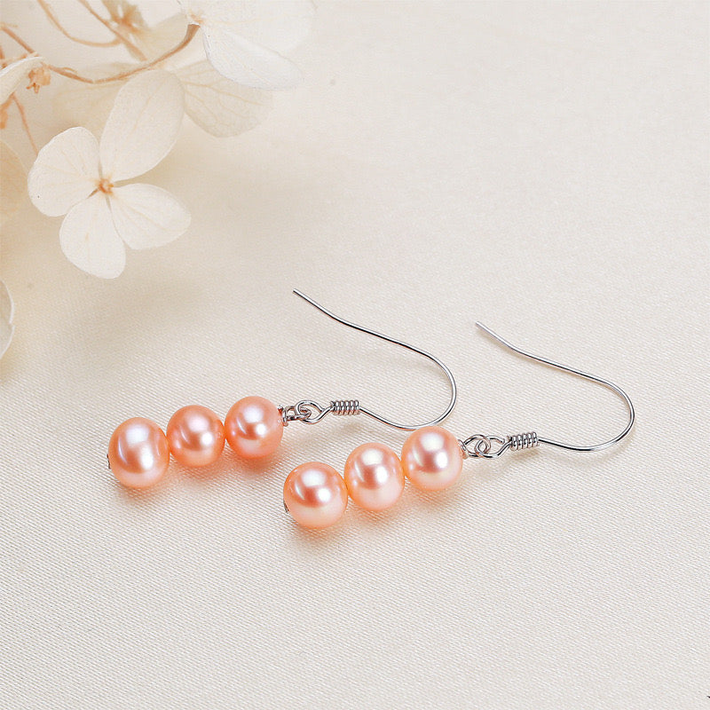 S925 Silver Genuine Freshwater Pearl Gourd Earring