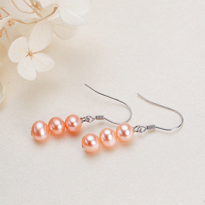 S925 Silver Genuine Freshwater Pearl Gourd Earring