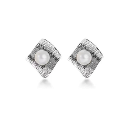 Genuine Freshwater Pearl Water Ripples Earrings