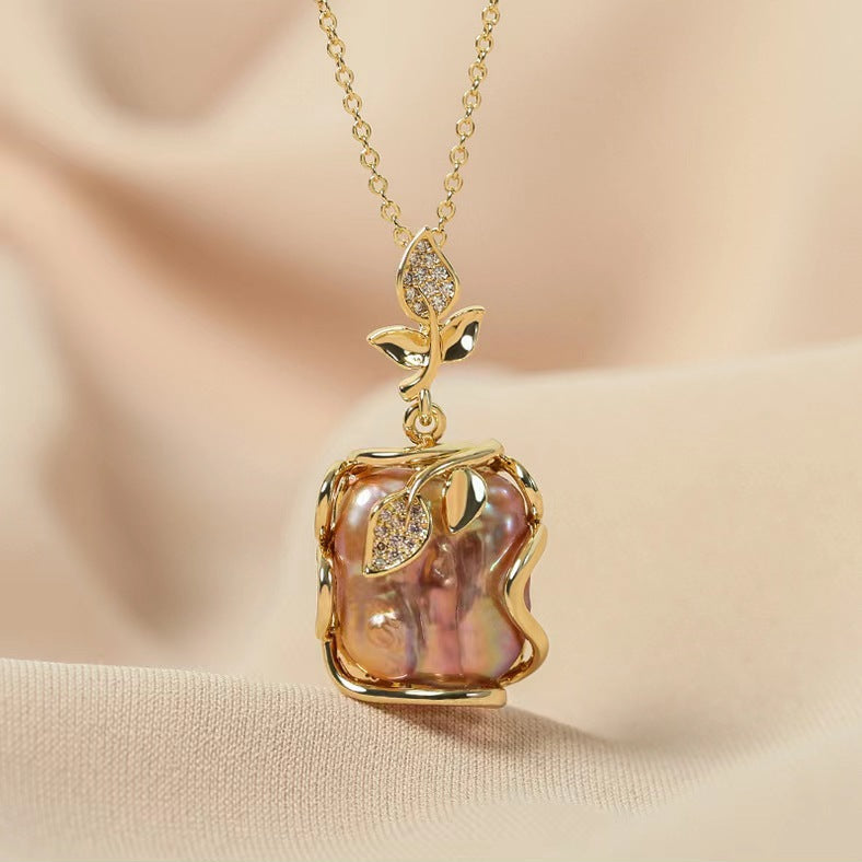 Genuine Freshwater Baroque Pearl Ocean Rose Set